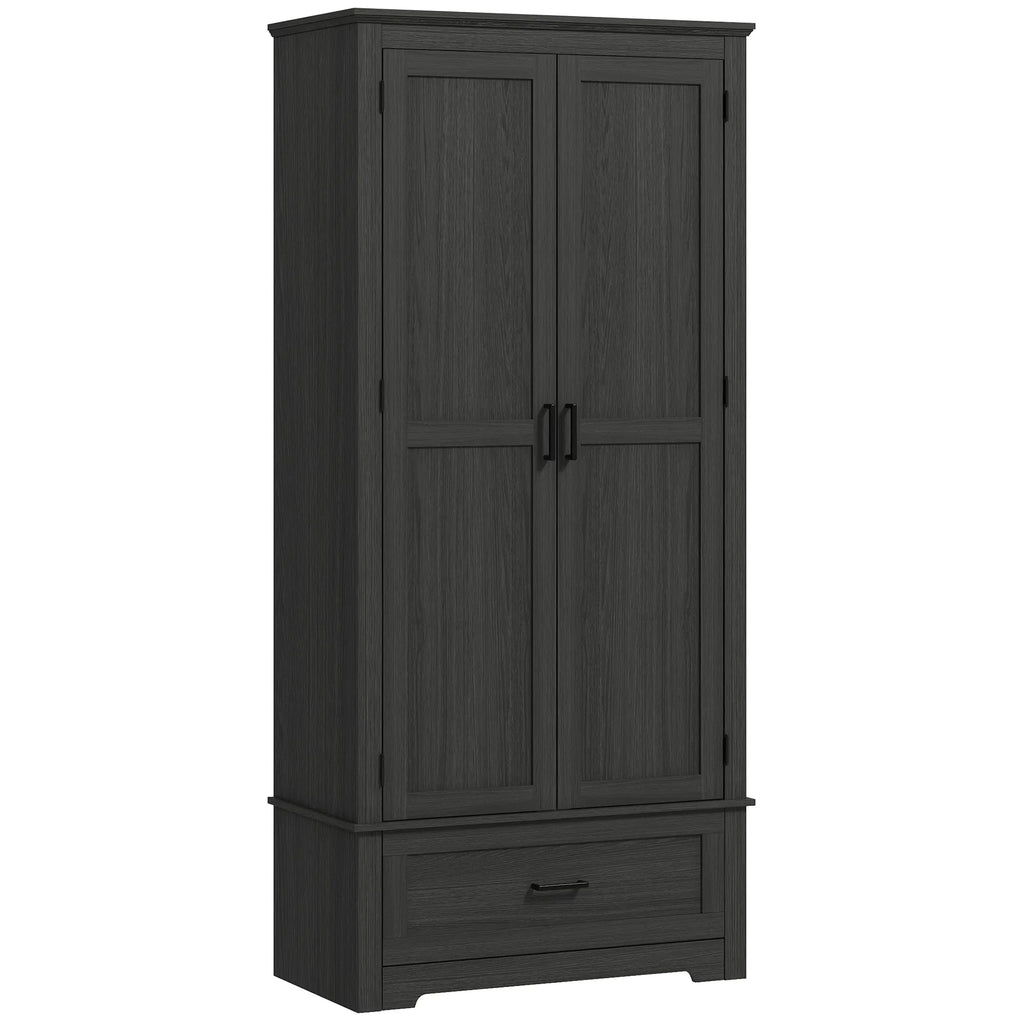 69" Tall Farmhouse Kitchen Pantry Cabinet with 2 Doors Drawer and Adjustable - Image 4