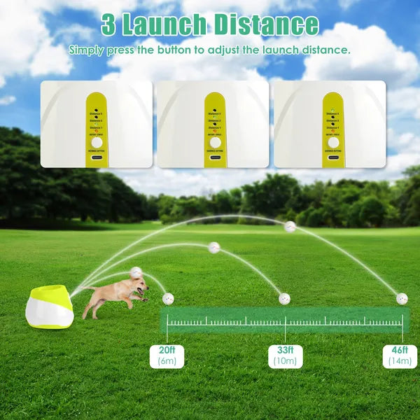 Automatic Dog Ball Launcher Rechargeable Interactive Pet Ball Thrower For Small - Image 2
