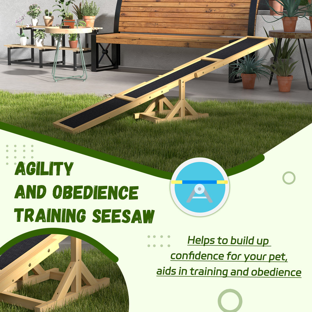 Wooden Dog Agility Seesaw for Training and Exercise Yellow - Image 4