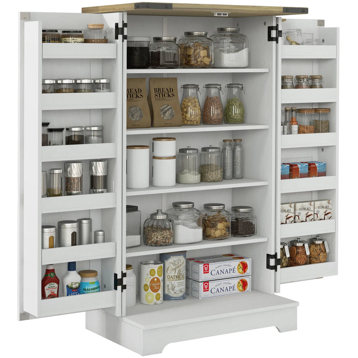 Farmhouse Kitchen Pantry Storage Cabinet Kitchen Pantry Cabinet with Doors and