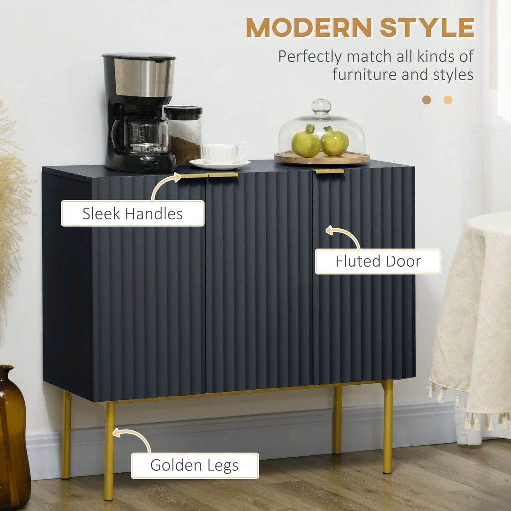Modern Storage Cabinet Sideboard Buffet Cabinet with Gold Legs for Living Room - Image 5