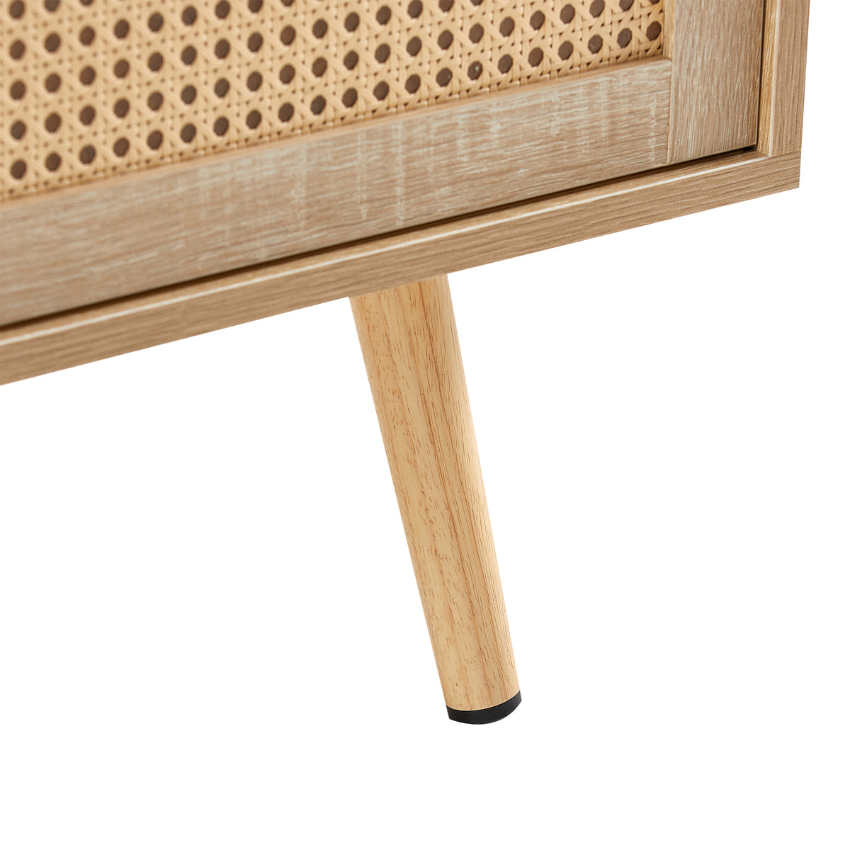 41.34inch Rattan Coffee Table Sliding Door Modern Table For Storage Solid Wood Legs - Image 5