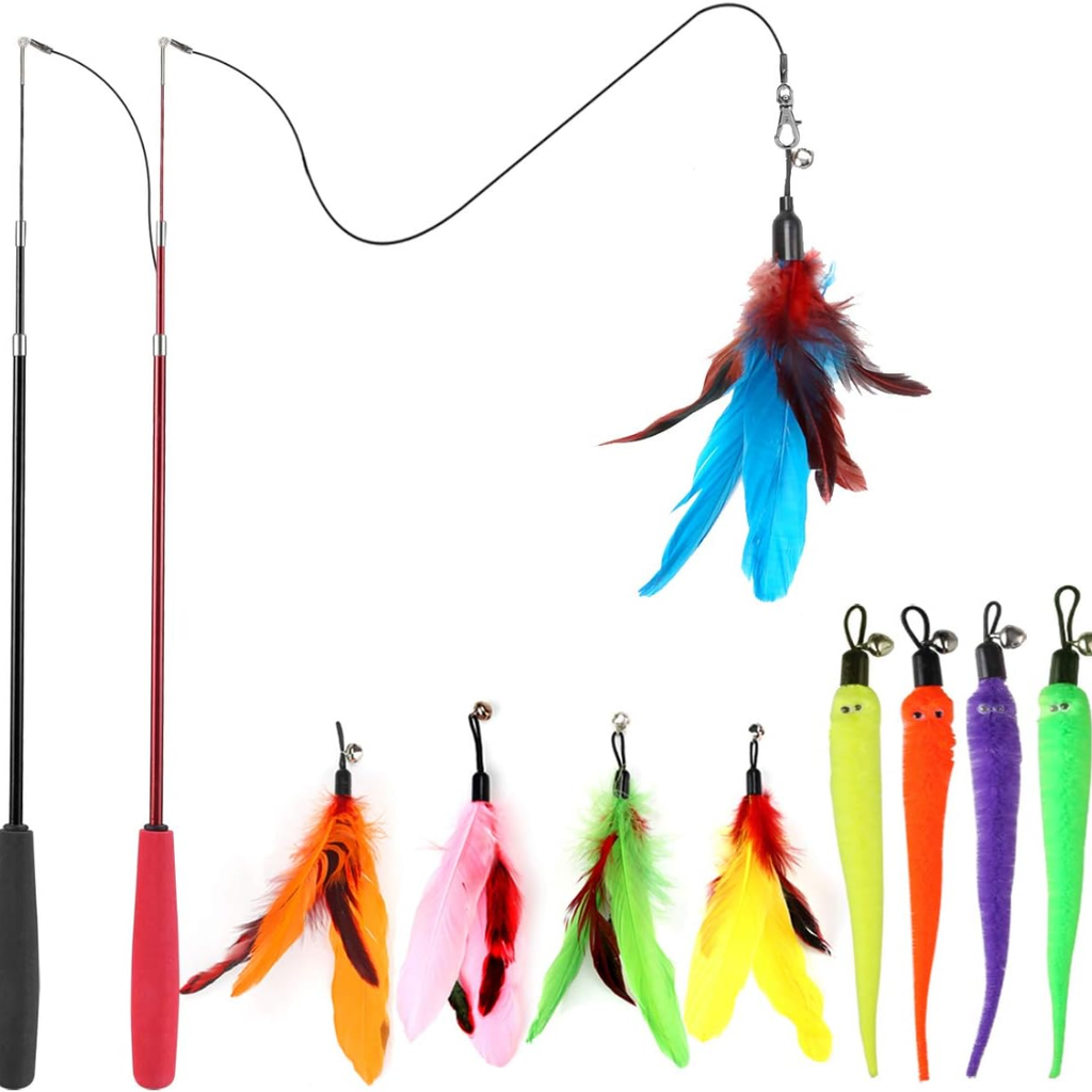 Cat Toys For Indoor Cats Interactive Cat Toy 2PCS Retractable Wand Toy And - Image 3