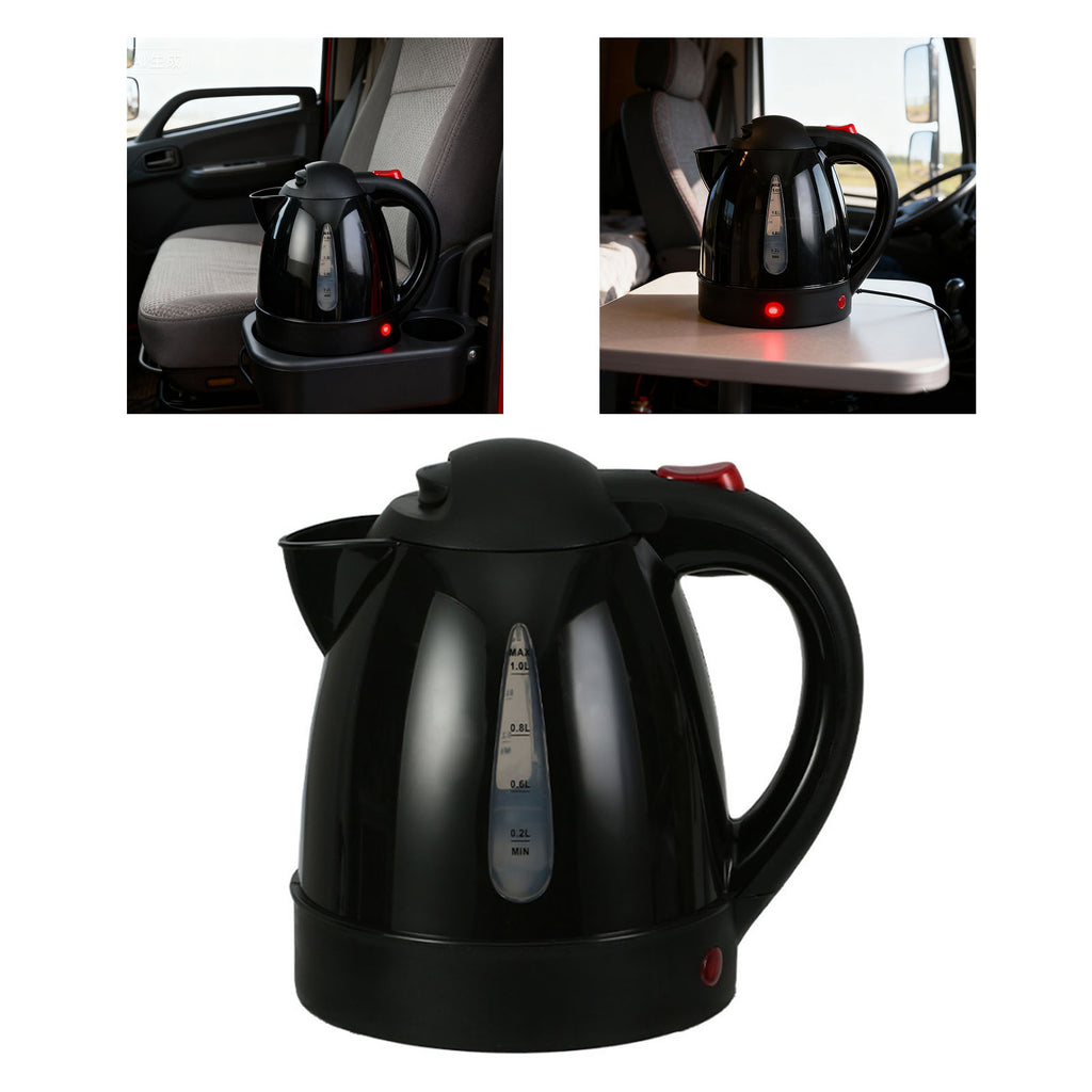 Electric Kettle 150W 1L Black Road Hot Water Boiler Stainless Steel Liner Auto - Image 3