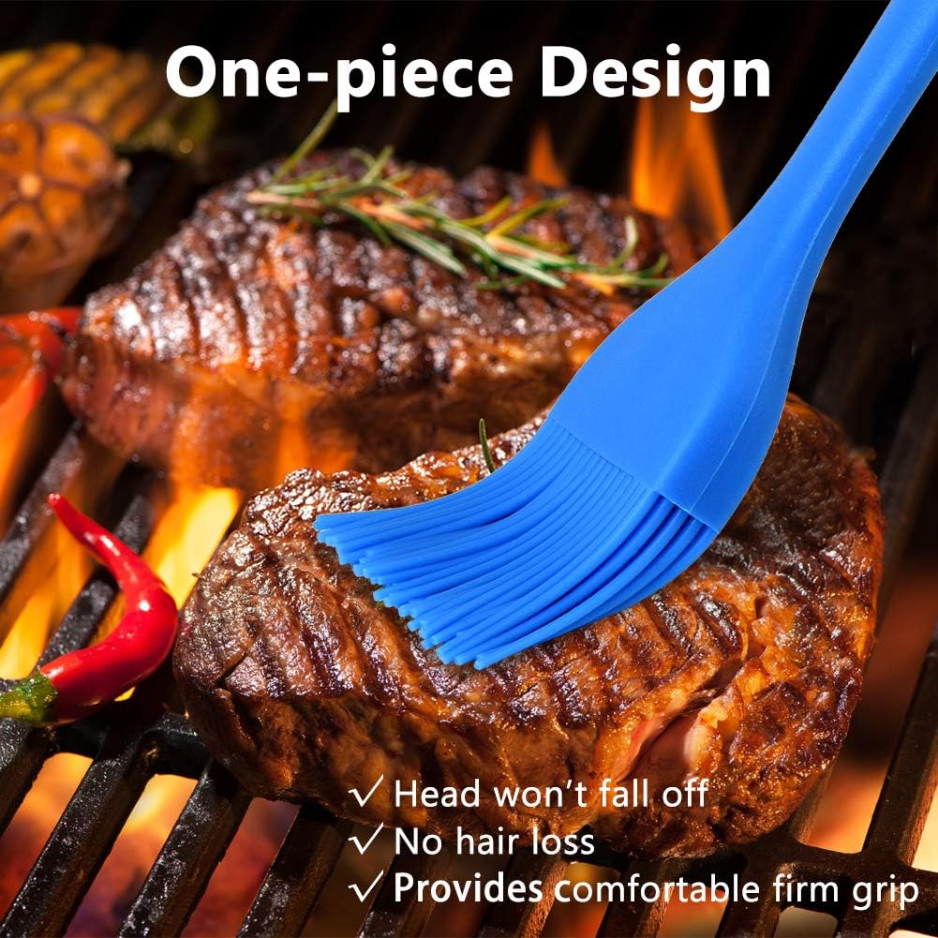 Hhyn 5 Pack Multicolor Silicone Basting & Pastry Brush Set Heat Resistant BBQ - Image 3