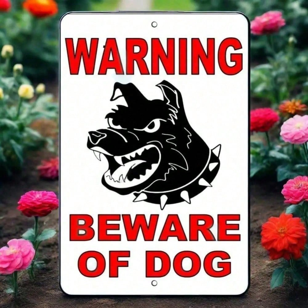 Beware Of Dog Metal Warning Sign 8x12 Inch Outdoor Yard Fence Security Wall - Image 3