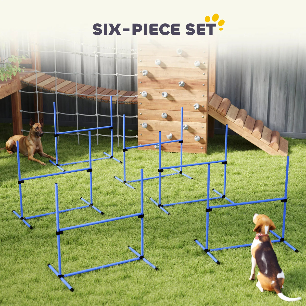 Set of 6 Dog Agility Training Equipment Adjustable Jump Bar Pet Exercise Kit - Image 4
