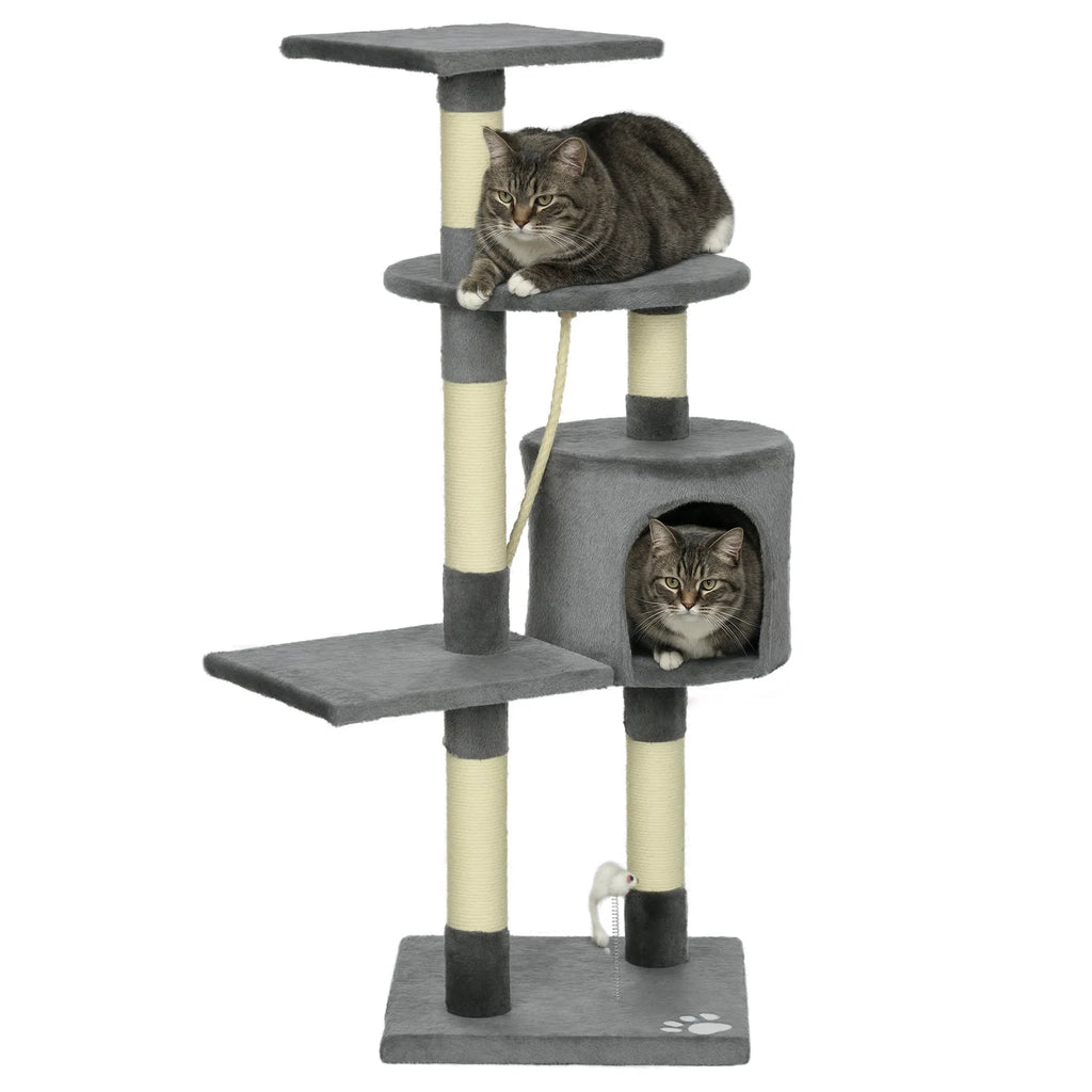 46Inch Scratching Cat Tree Multi Level Cat Tower for Large Cats Adult with