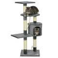 46Inch Scratching Cat Tree Multi Level Cat Tower for Large Cats Adult with