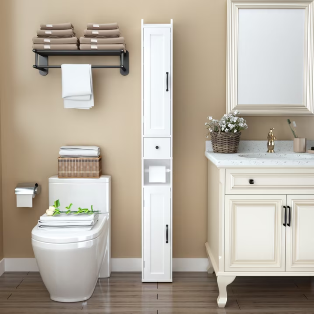 Bathroom Storage Cabinet 67.51in Tall Narrow Freestanding Cabinet Storage Tower