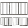63" x 30" Gray Wooden Pet Fence