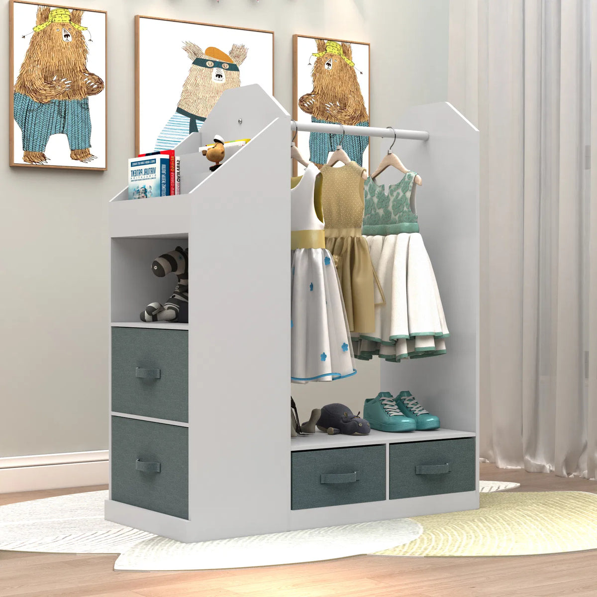 kids costume organizer rack armoire product angle 10
