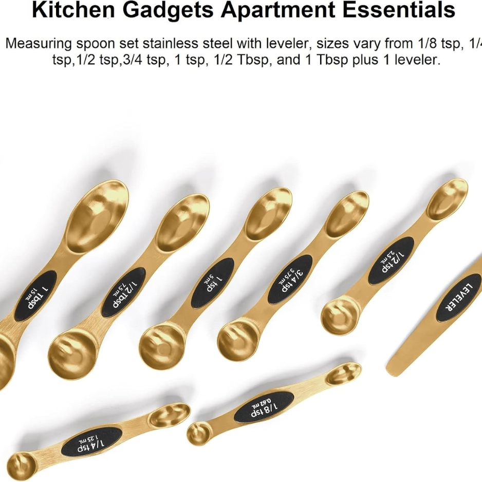 Magnetic Stainless Steel Measuring Spoons Set With Leveler Stackable - Image 5