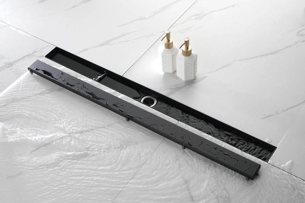 36 Inch Linear Shower Drain with 2 in 1 Flat & Tile Add Removable Cover 304 - Image 5