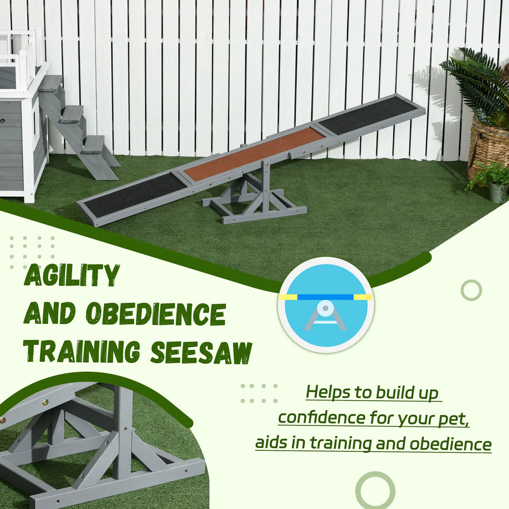 Wood Pet Seesaw Platform Dog Agility Training Equipment Run Game Toy Weather