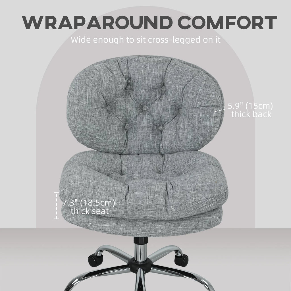 Computer Desk Chair Armless Office Chair with Wide Padded Seat and Adjustable - Image 4