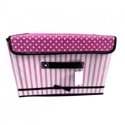 foldable fabric storage cube with lid front view