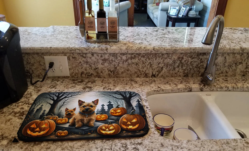 Norwich Terrier Spooky Halloween Dish Drying Mat Absorbent Dish Drying Mat Pad - Image 3