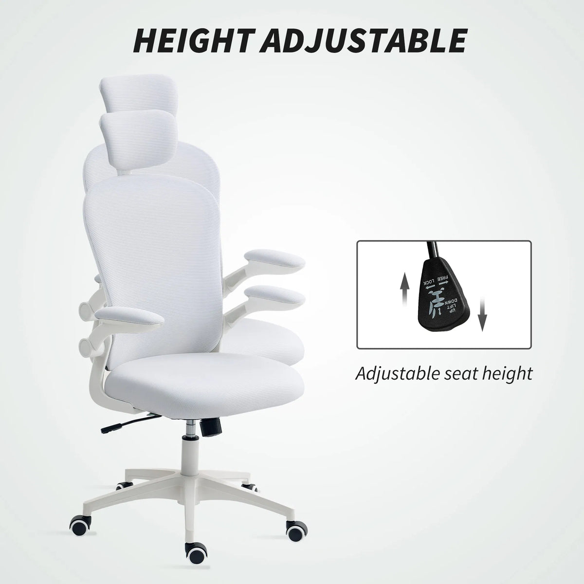 Office Chair Mesh Computer Desk Chair with Adjustable Headrest 4D Lumbar - Image 2