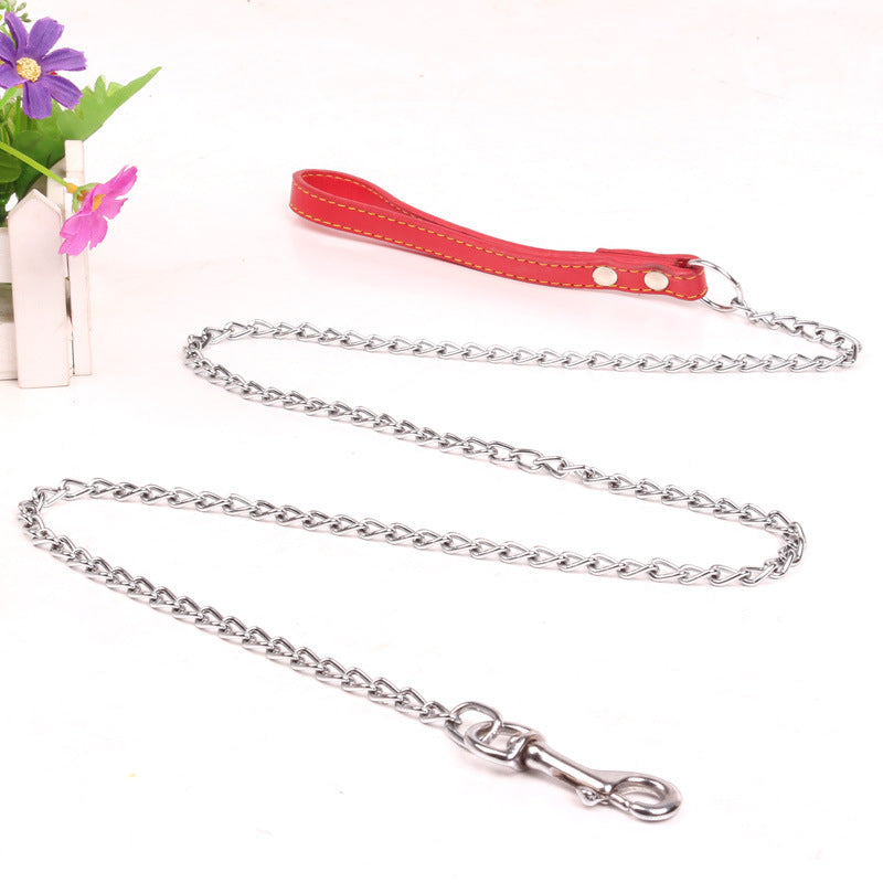 Dog Traction Iron Chain PU Handle Metal Chain - Image 3