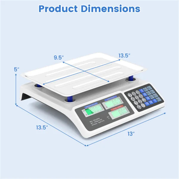 66lb/30kg Digital Produce Scale: 0.01lb/5g Precision Dual Backlit LCD 3 Power