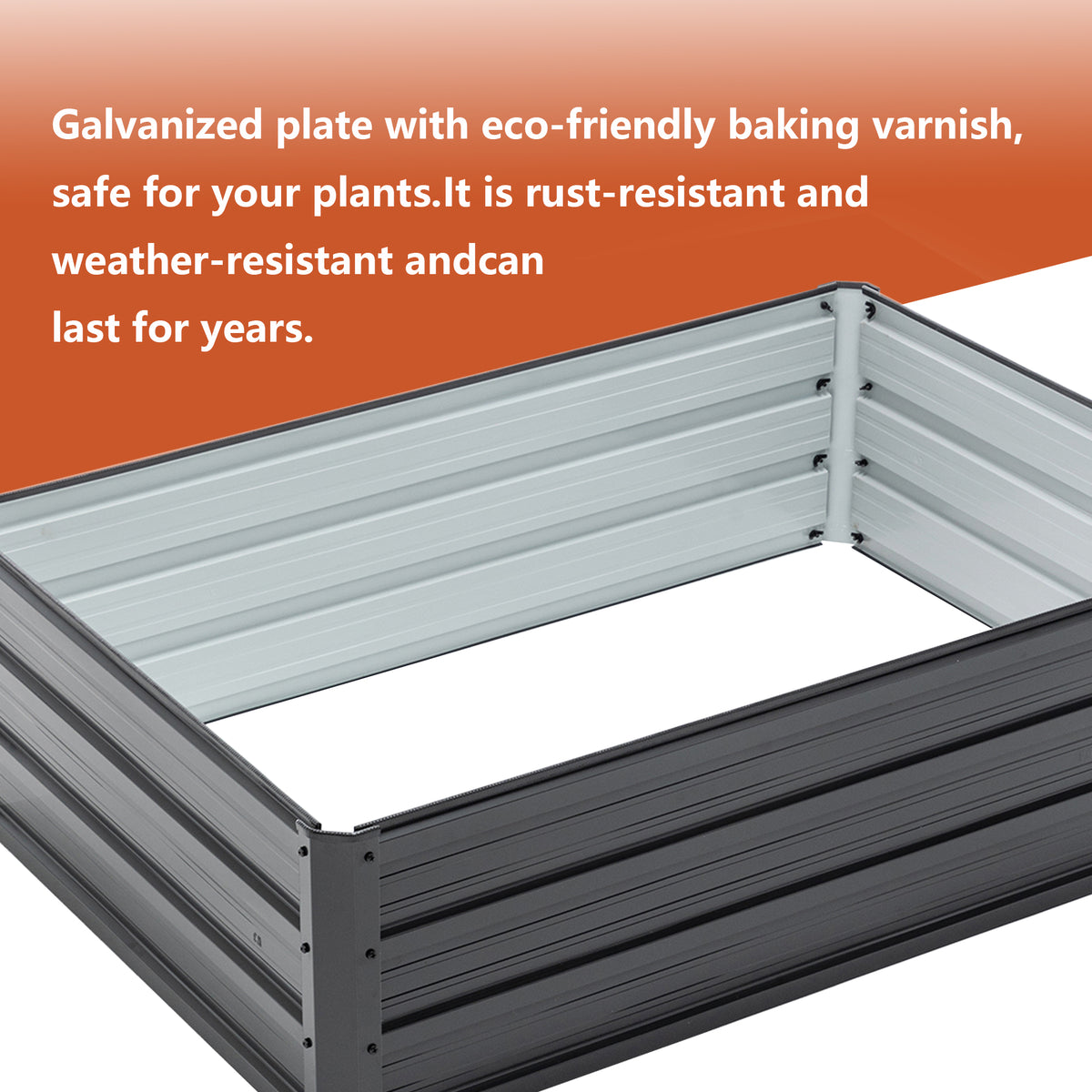 4x3x1ft Metal Raised Garden Bed Deep Root Outdoor Galvanized Planter Box Patio - Image 2