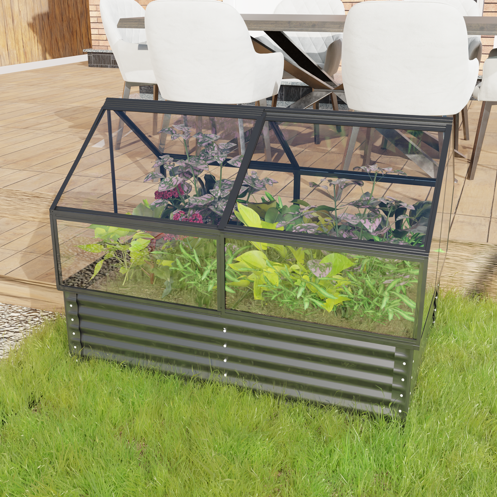Large Greenhouse with Raised Garden Bed