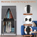 2 Tier Clothing Rack With Cover Portable Wardrobe Closet Covered Garment Rack