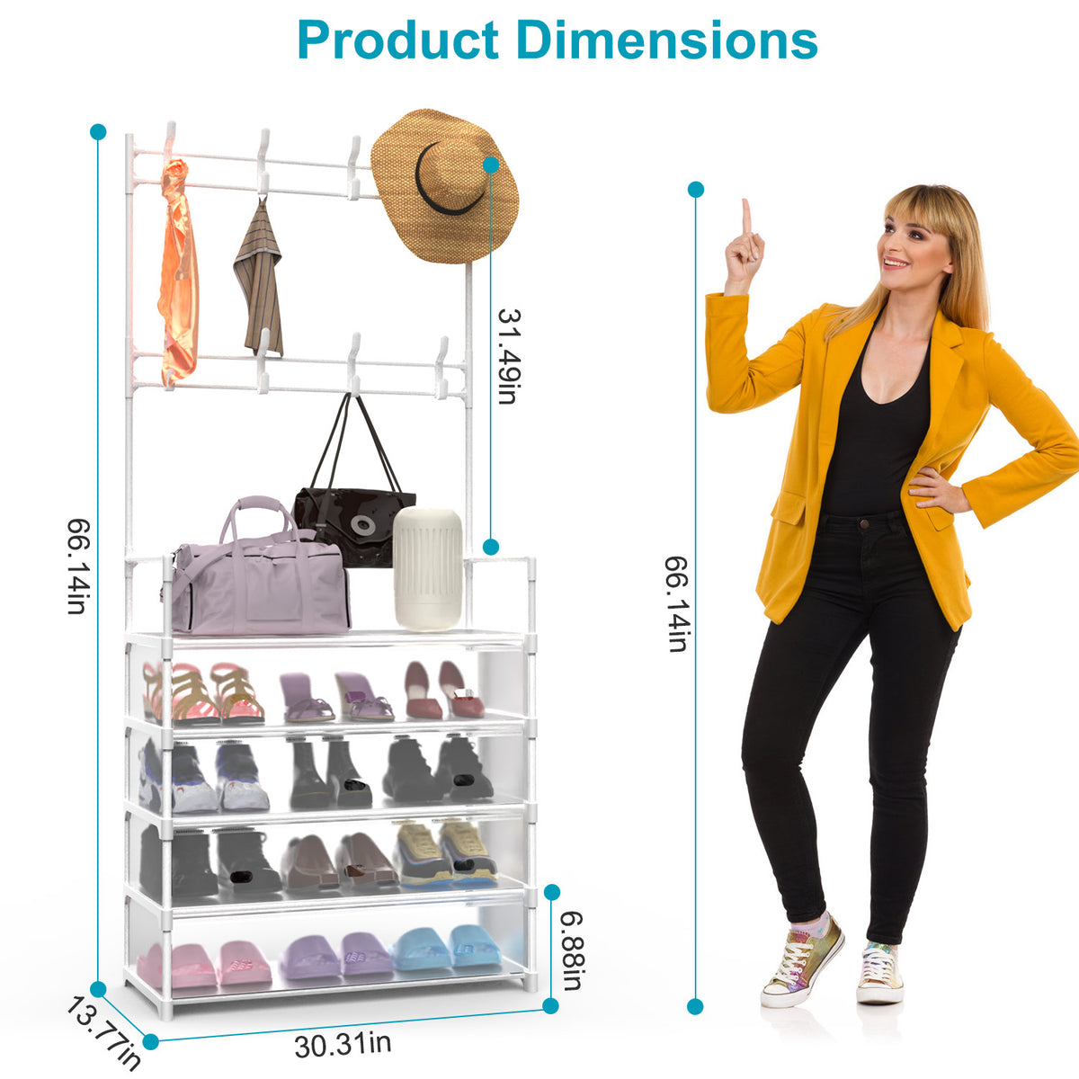 5-Tier Shoe and Coat Rack Organizer