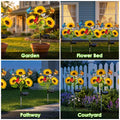 4Pcs Solar Sunflower Lights Outdoor Waterproof Warm White Solar Landscape
