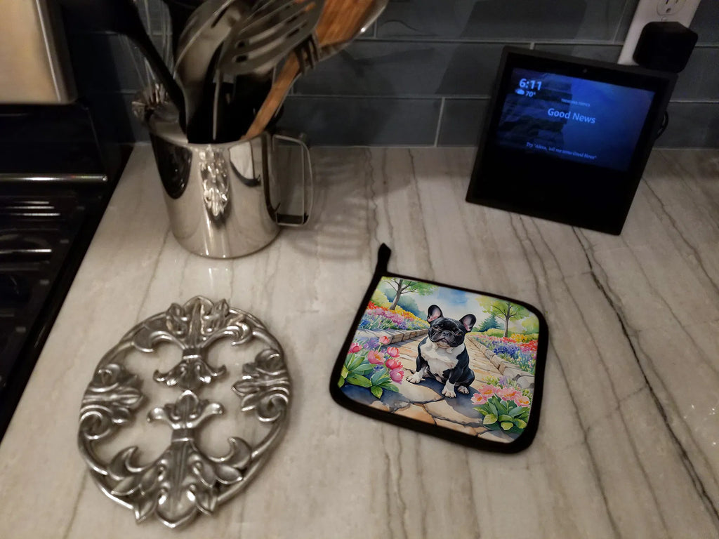 French Bulldog Spring Path Pair of Pot Holders Kitchen Heat Resistant Pot - Image 2