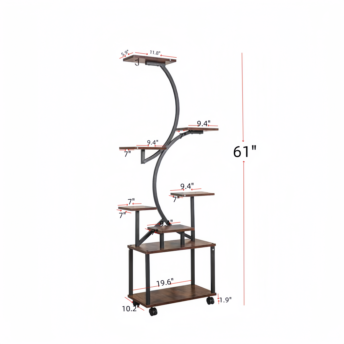 plant stand with grow lights detail and structure