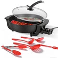 6L Electric Hot Pot with Divider 1100W Dual Flavor Pot Shabu Shabu Pot