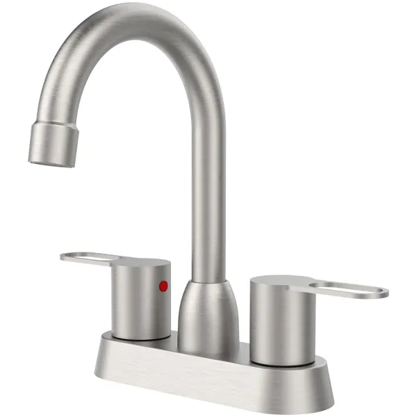 2 Handles Bathroom Sink Faucet Brushed Nickel Centerset RV Bathroom Faucets - Image 4