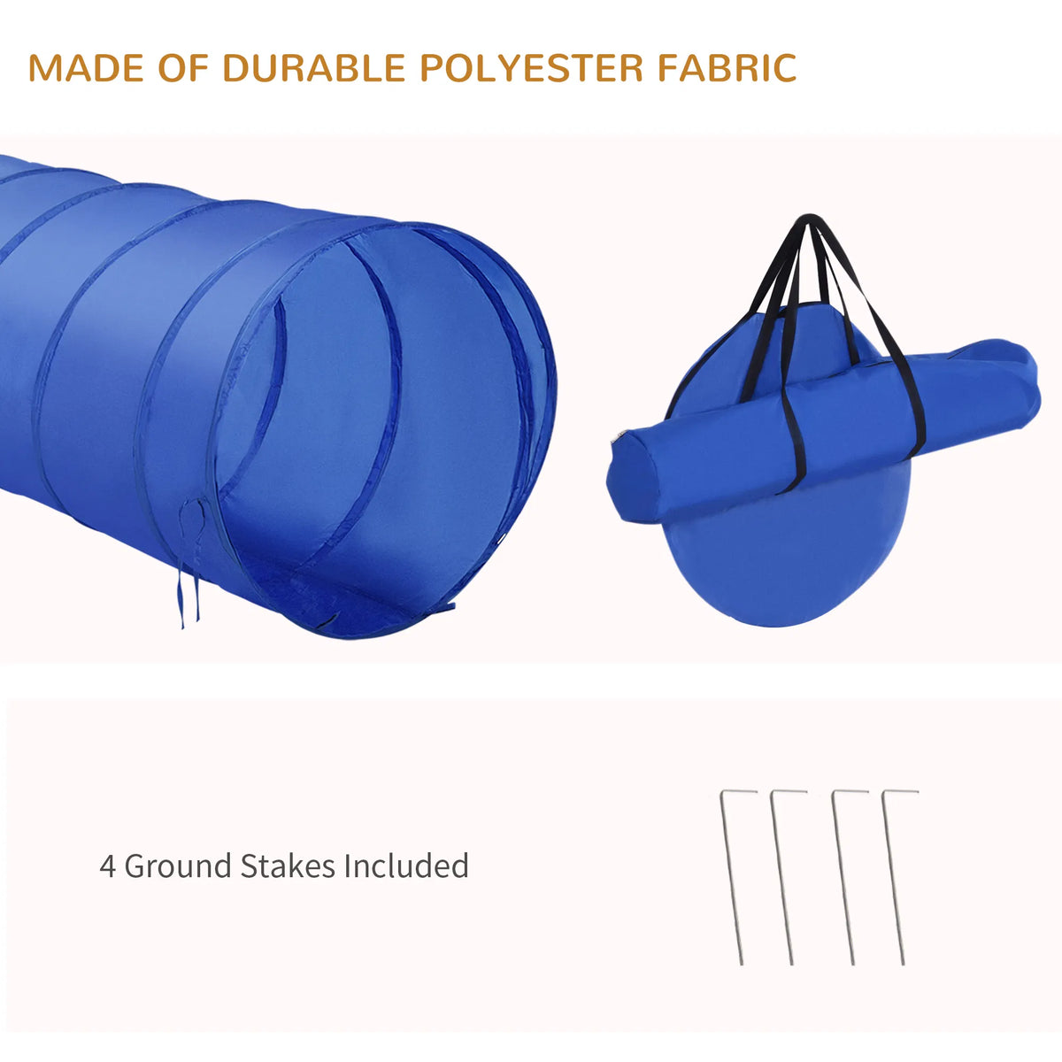 Dog Agility Starter Kit Pet Outdoor Exercise Training Set Tunnel 4 Weave Poles - Image 4