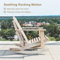 High Fanned Back Outdoor Rocker 4.5" Wide Armrests Soothing Rocking Motion for