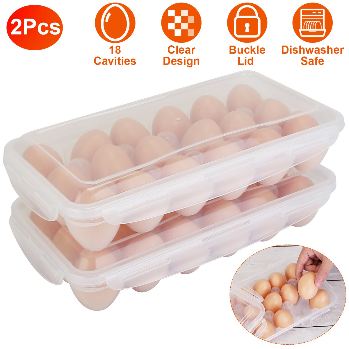2pcs plastic egg holder stackable main view