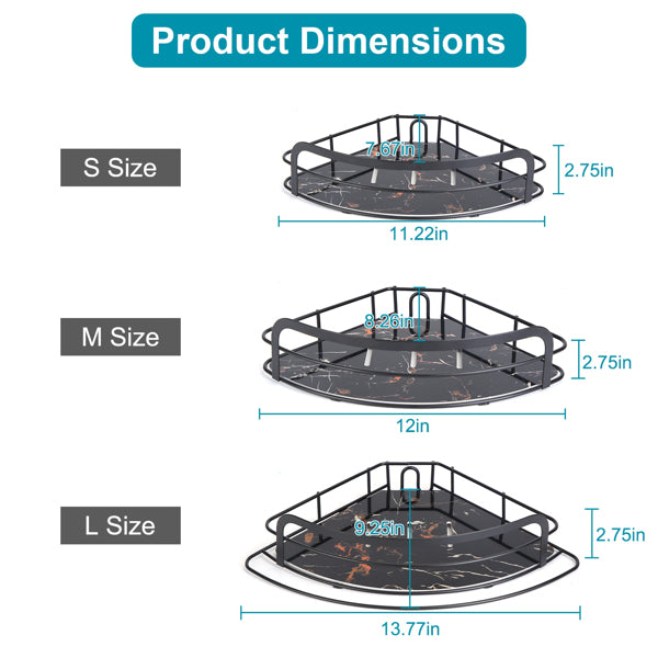 corner shower caddy tension pole detail and structure
