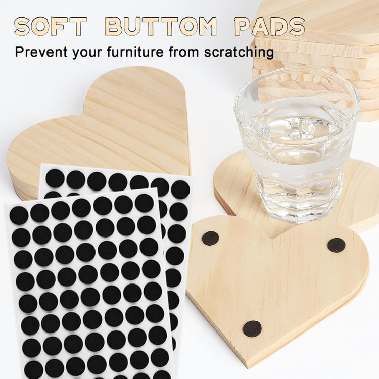12 Piece Unfinished Wood Coaster Blanks Solid Wooden Drink Coasters For Laser