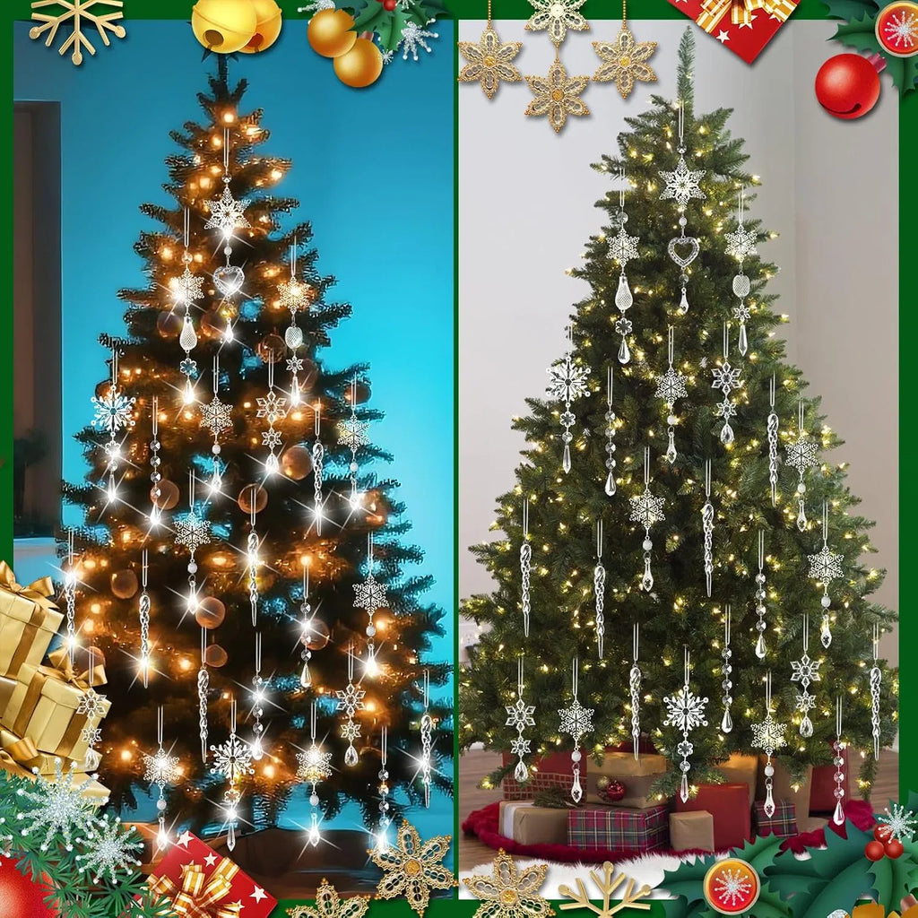 Crystal Ornaments Christmas Tree Decorations 21pcs Christmas Tree Ornaments