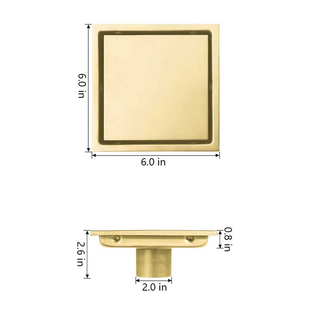 6 Inch Square Shower Floor Drain