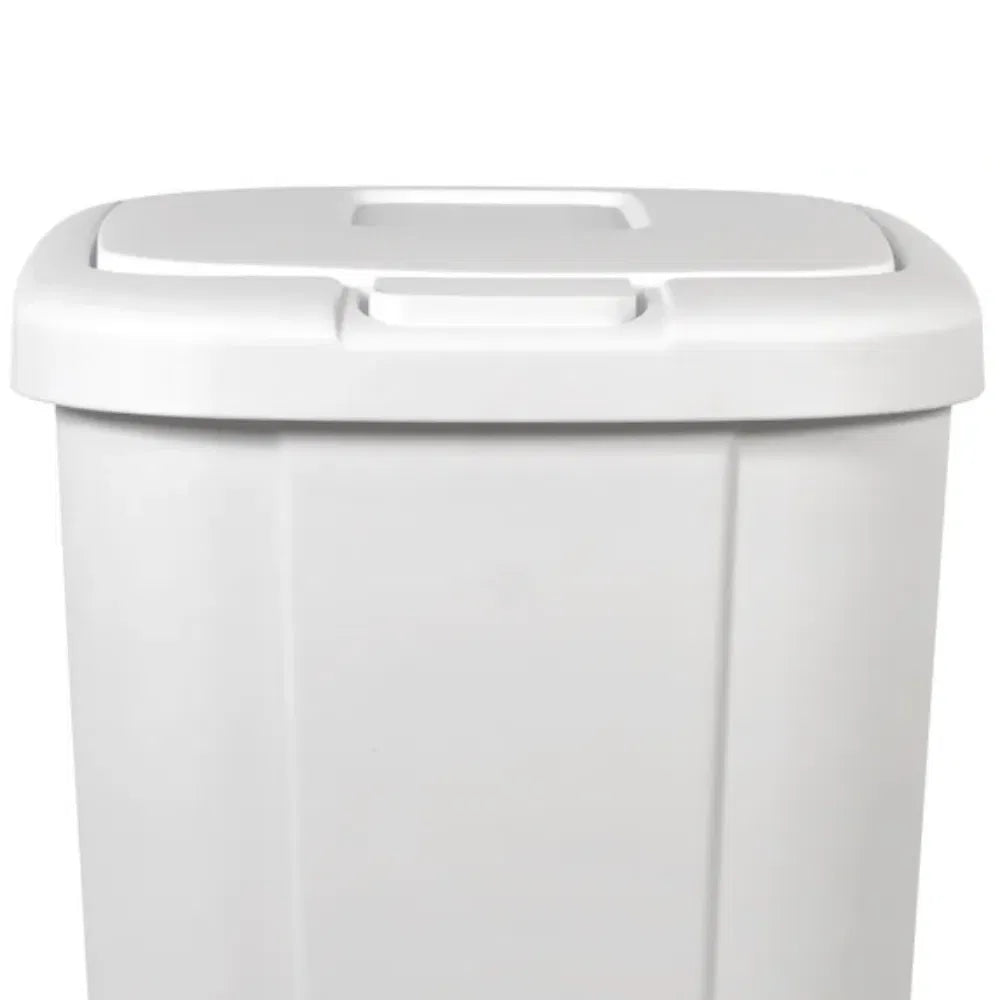 13.3 gal Touch Lid Trash Can White with Decorative Texture (2 Pack)(Shipment - Image 5