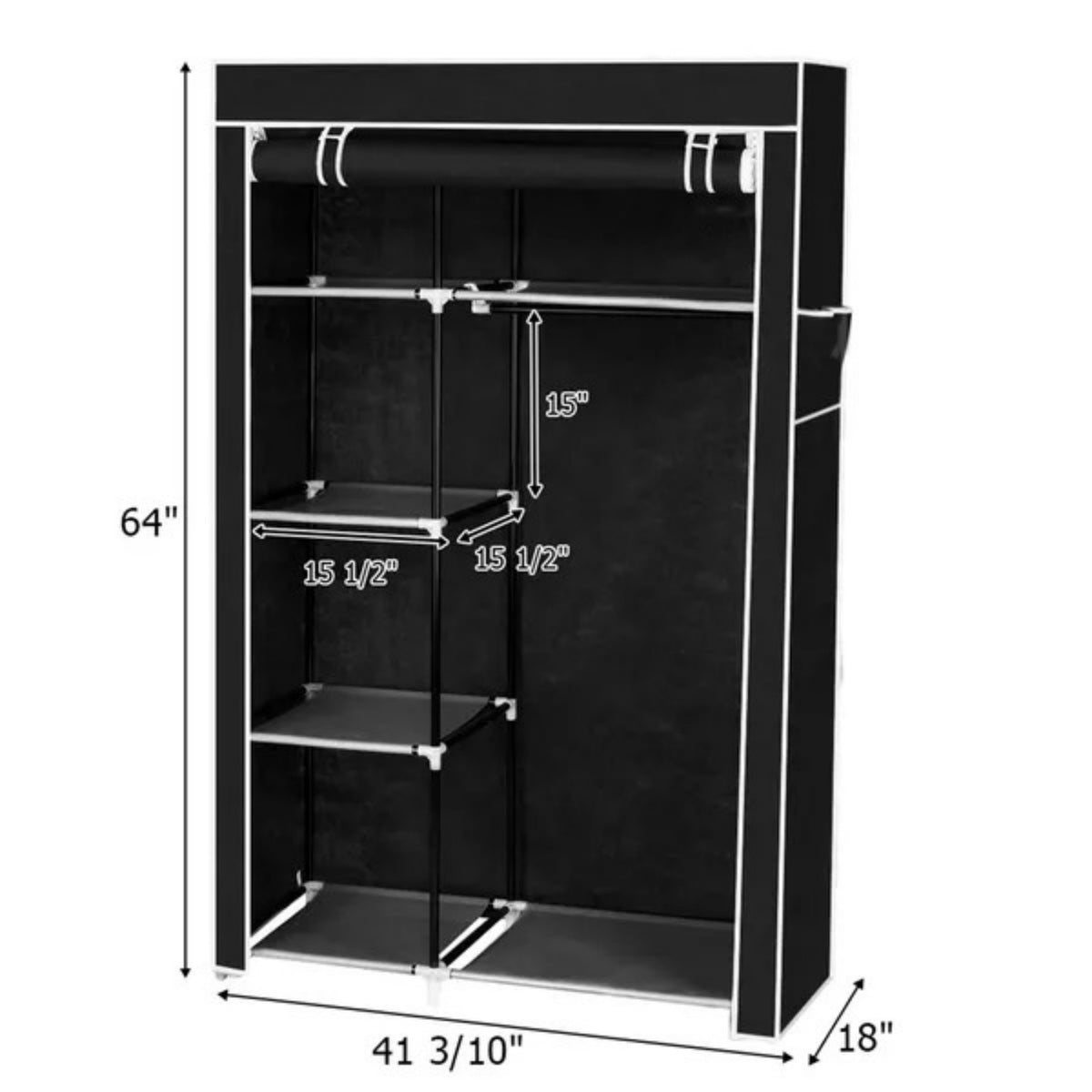 portable closet storage organizer wardrobe in use lifestyle