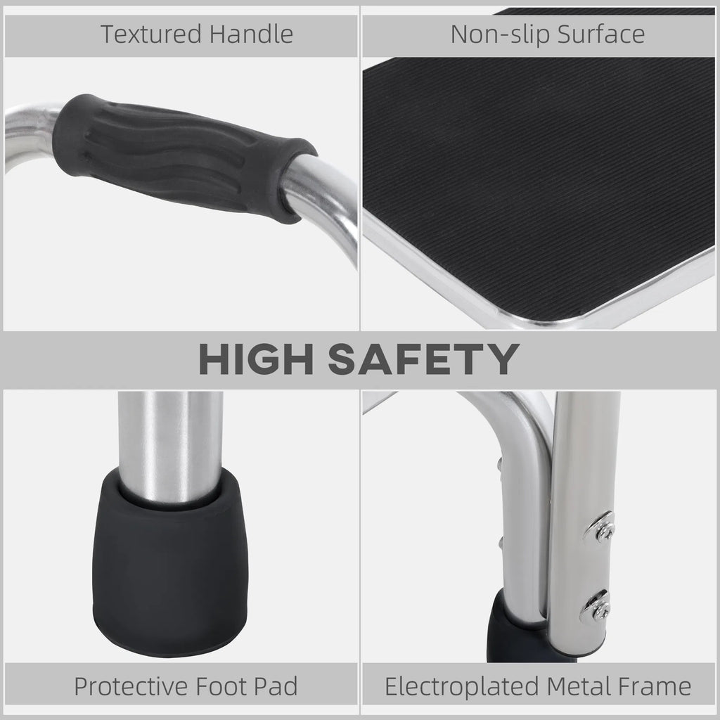 Metal Step Stool with Handle 1 Step Ladder Wide Anti Slip for Outdoor Indoor - Image 5