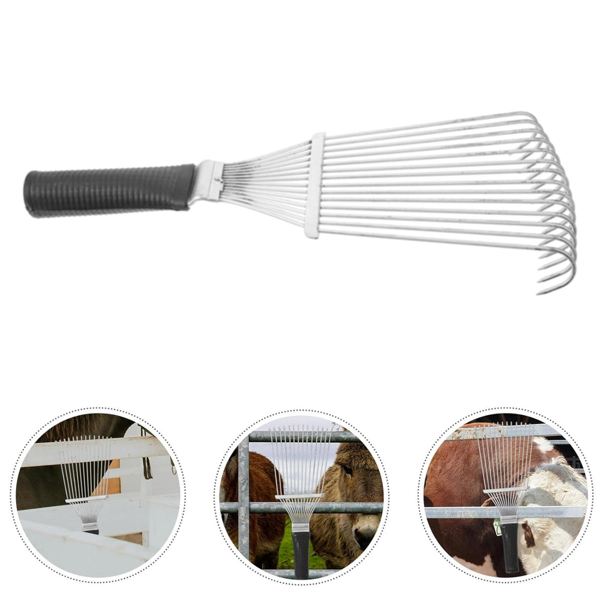 Dematting Brush Rake Comb Pet Comb Rake Comb Grooming Brush Hand Undercoat - Image 3