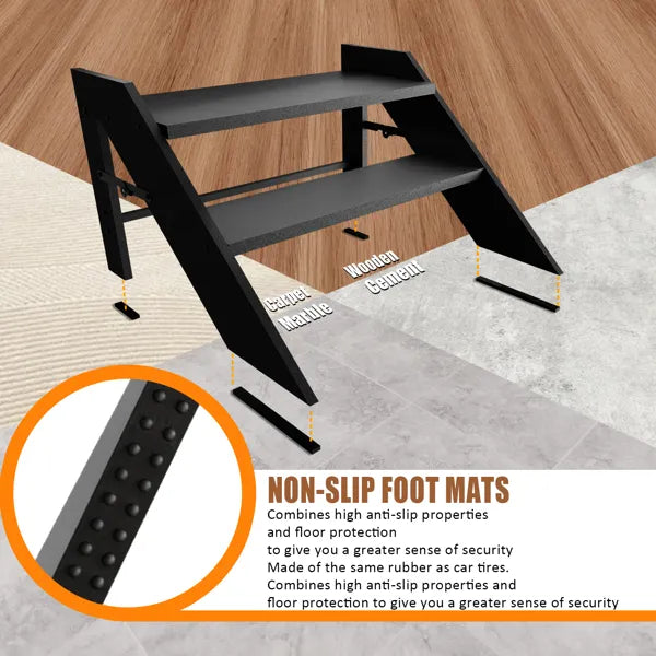 Step Stool Foldable Step Ladder 2 Step Folding RV Steps with Non Slip Feets - Image 3