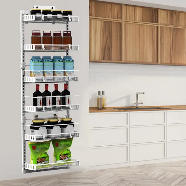 Over The Door Pantry Organizer 6 Tier Pantry Door Organizer Carbon Steel 110LBS - Image 5