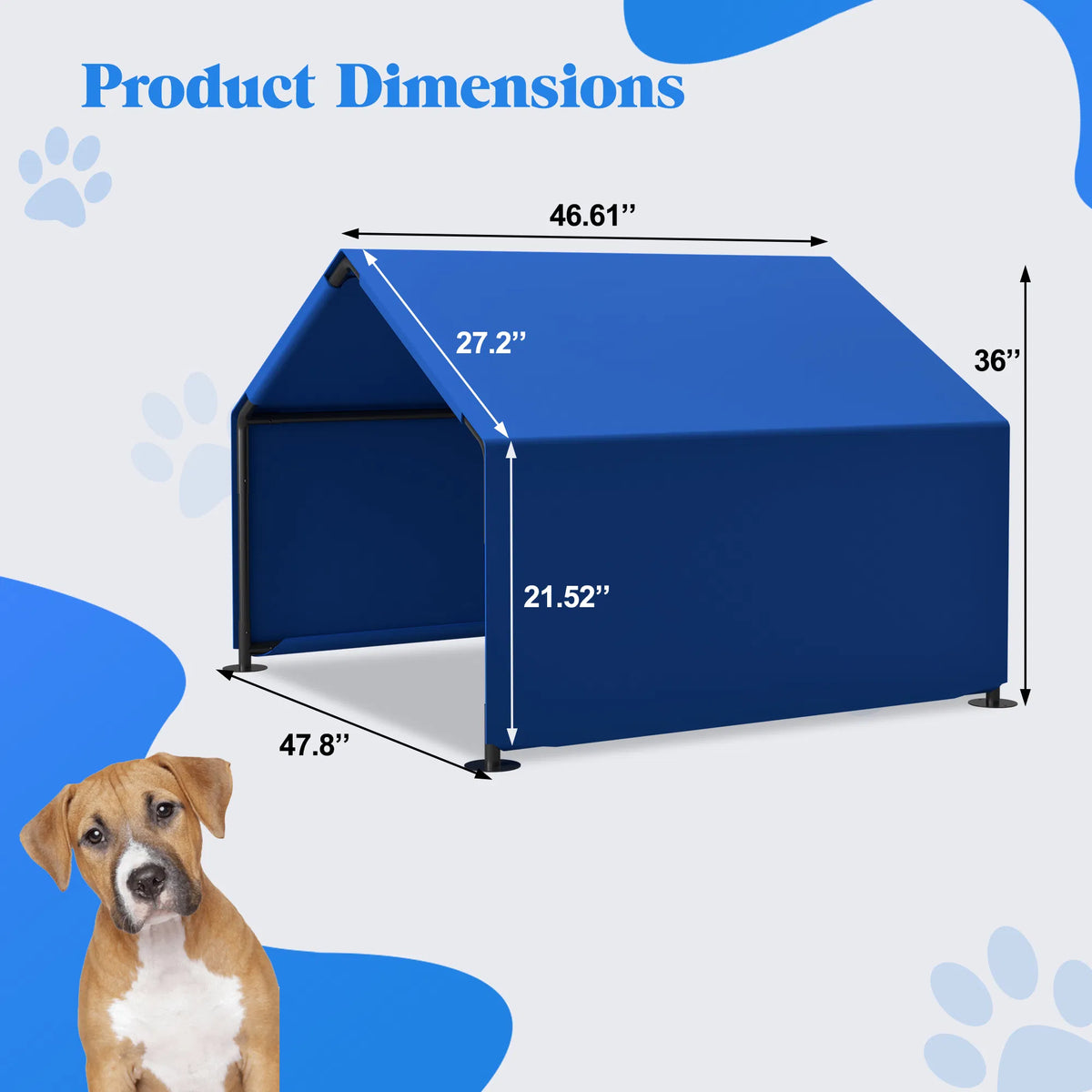 Dog Shade Shelter Outdoor Tent for Small Medium Dogs Waterproof Sun Protection - Image 3
