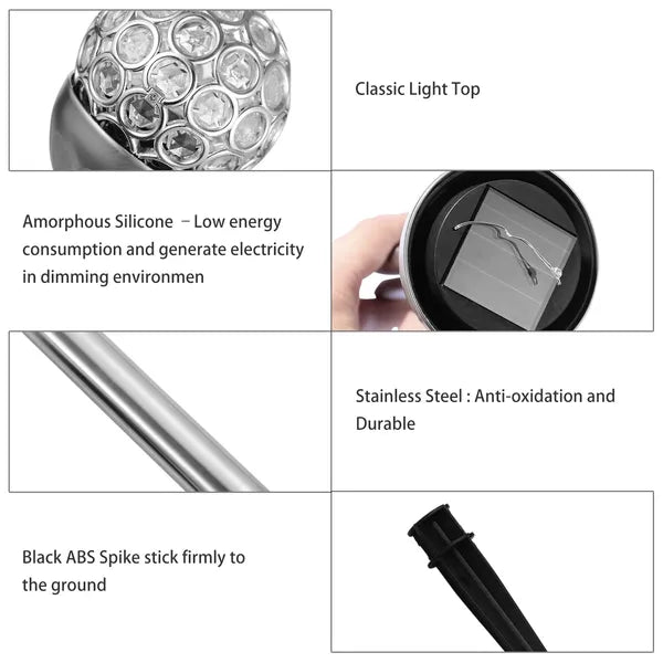 Solarek 3 Pcs Outdoor Solar Lights IP44 Waterproof Ball RGB Light Garden Decor - Image 2