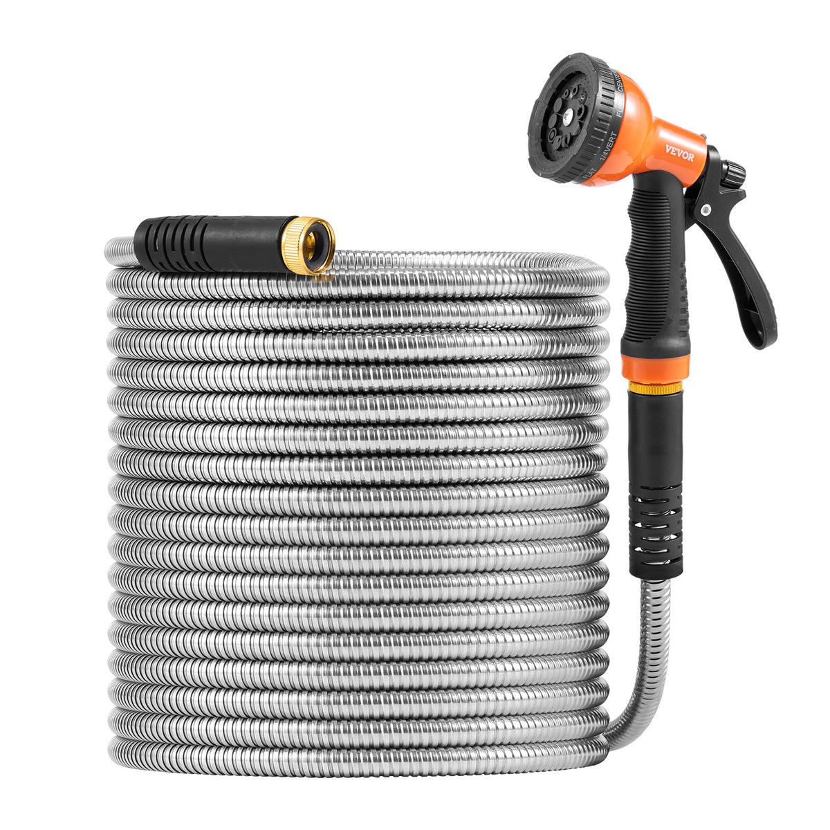 150ft metal garden hose water main view